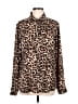 Chadwicks 100% Polyester Animal Print Brown Long Sleeve Blouse Size M - photo 1