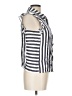 BB Dakota 100% Rayon Stripes White Sleeveless Button-Down Shirt Size L - photo 4