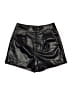 Shein 100% Polyester Metallic Black Faux Leather Shorts Size S - photo 1