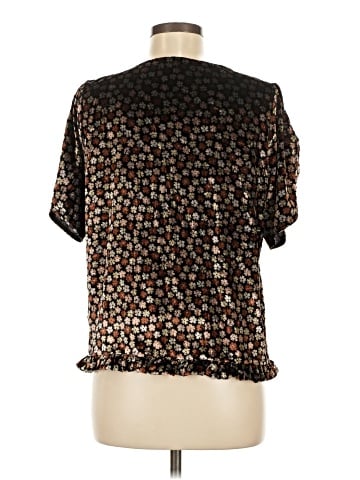 Madewell Velvet Tulip-Sleeve Ruffle Top in Petite Blooms (view 2)