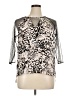 Jennifer Lopez 100% Polyester Animal Print Silver 3/4 Sleeve Blouse Size XL Petite - photo 1