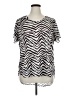 Tahari 100% Linen Animal Print Silver Short Sleeve Blouse Size 1X - photo 1