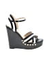 Jessica Simpson 100% Leather Black Wedges Size 6 1/2 - photo 1