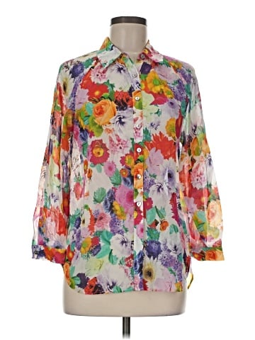 Cluny 3/4 Sleeve Silk Top (view 1)