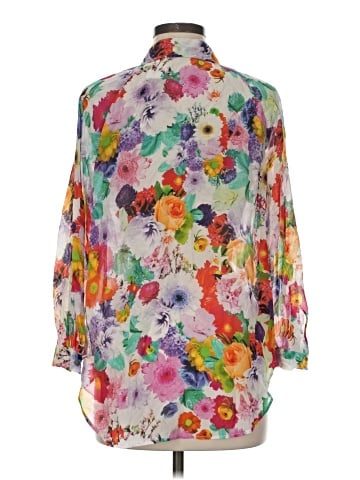 Cluny 3/4 Sleeve Silk Top (view 2)