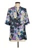 Tucker 100% Polyester Floral Purple Short Sleeve Blouse Size M (estimated) - photo 1