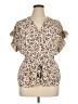 Max Studio 100% Polyester Floral Ivory Short Sleeve Blouse Size XL - photo 1