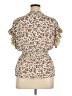 Max Studio 100% Polyester Floral Ivory Short Sleeve Blouse Size XL - photo 2