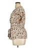 Max Studio 100% Polyester Floral Ivory Short Sleeve Blouse Size XL - photo 5