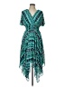 CHRIS McLaughlin 100% Polyester Paisley Teal Cocktail Dress Size 10 - photo 1