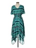 CHRIS McLaughlin 100% Polyester Paisley Teal Cocktail Dress Size 10 - photo 2