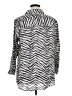 Tahari 100% Linen Animal Print Silver Long Sleeve Blouse Size 1X - photo 2