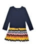 Lands' End 100% Cotton Chevron-herringbone Blue Dress Size 7 - photo 1