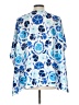 Crosby 100% Polyester Blue Short Sleeve Blouse Size L - photo 2