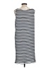 Ann Taylor LOFT 100% Polyester Stripes White Black Casual Dress Size L - photo 2