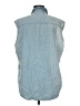 Cotton Express 100% Cotton Floral Ivory Sleeveless Button-Down Shirt Size M - photo 2