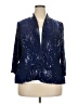 Alex Evenings Print Blue Jacket Size 18 - photo 1