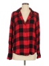 Paige 100% Viscose Plaid Red Long Sleeve Button-Down Shirt Size M - photo 1