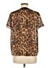 Milly 100% Polyester Animal Print Brown Short Sleeve Blouse Size M - photo 2