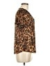 Milly 100% Polyester Animal Print Brown Short Sleeve Blouse Size M - photo 4