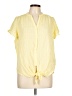 Harve Benard Yellow Short Sleeve Blouse Size L - photo 1