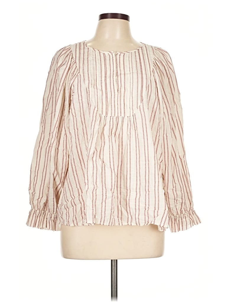 Pre-owned Elizabeth And James Long Sleeve Blouse In Ivory