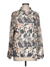 Como Black Print Gray Long Sleeve Blouse Size L - photo 1