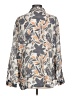 Como Black Print Gray Long Sleeve Blouse Size L - photo 2