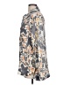 Como Black Print Gray Long Sleeve Blouse Size L - photo 5