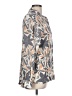 Como Black Print Gray Long Sleeve Blouse Size L - photo 4