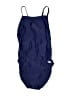 Speedo Solid Blue One Piece Swimsuit Size 12 - photo 1