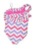 Kidpik Chevron-herringbone Pink One Piece Swimsuit Size 14 - photo 2