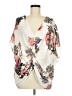 Umgee 100% Polyester Ivory Short Sleeve Blouse Size M - photo 1