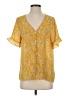 West Kei 100% Polyester Yellow Short Sleeve Blouse Size S - photo 1