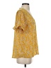 West Kei 100% Polyester Yellow Short Sleeve Blouse Size S - photo 4