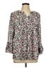 Charter Club 100% Polyester Floral Green 3/4 Sleeve Blouse Size L - photo 1