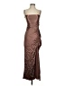 Shona Joy 100% Polyester Metallic Brown Cocktail Dress Size 2 - photo 1