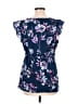 Motherhood 100% Polyester Blue Short Sleeve Blouse Size Med Maternity - photo 2