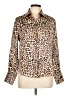 Starington Animal Print Brown Long Sleeve Blouse Size 12 - photo 1