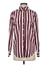 Madison 100% Polyester Stripes Burgundy Long Sleeve Blouse Size XS - photo 1