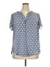 41Hawthorn 100% Polyester Polka Dots Blue Short Sleeve Blouse Size 2X - photo 1