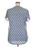 41Hawthorn 100% Polyester Polka Dots Blue Short Sleeve Blouse Size 2X - photo 2