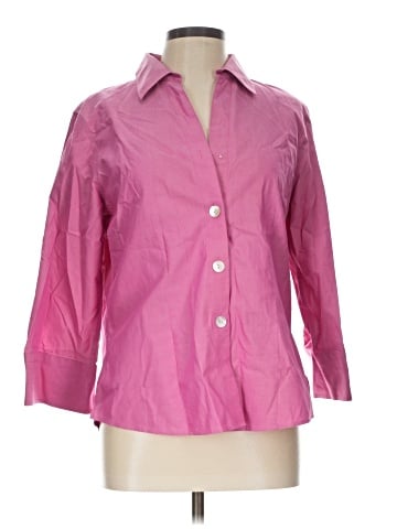 Foxcroft 3/4 Sleeve Button-Down Shirt (view 1)
