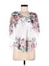 Brittany Black 100% Polyester White 3/4 Sleeve Blouse Size M - photo 1