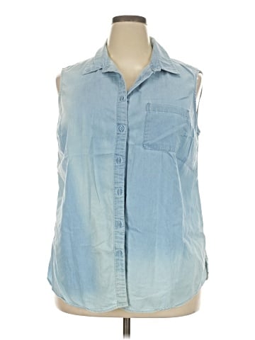 Faded Glory Sleeveless Button-Down Shirt (view 1)