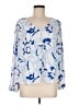 Ann Taylor LOFT 100% Polyester Blue Long Sleeve Blouse Size M - photo 1