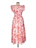 Entro 100% Polyester Tropical Pink Casual Dress Size L - photo 1