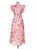 Entro 100% Polyester Tropical Pink Casual Dress Size L - photo 2