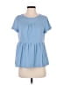 CeCe Blue Short Sleeve Top Size S - photo 1