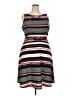 Elle Stripes Gray Casual Dress Size XXL - photo 1